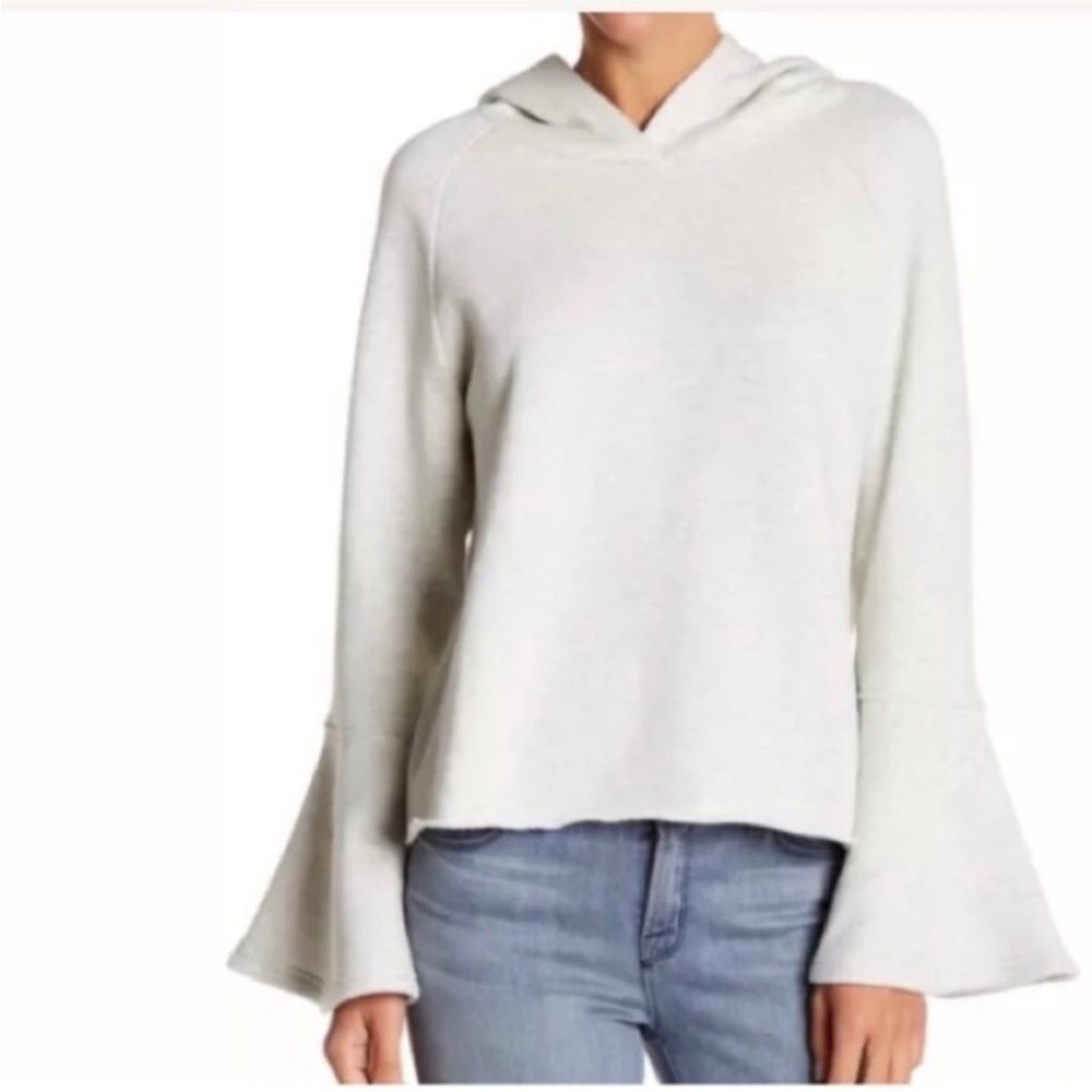 Women’s Melrose and Market Flare Bell Sleeve Pullover Hoodie Medium Gray